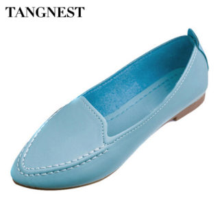 Tangnest Women Flats 2017 Summer Style Casual Pointed Toe Slip-On Flat Shoes Soft Comfortable Shoes Woman Plus Size 35-40 XWC267