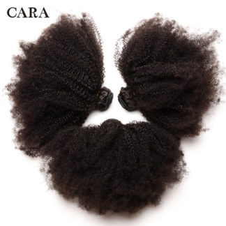 Mongolian Afro Kinky Curly Hair Human Hair Bundles 4B 4C Hair Weave Remy Natural Human Hair Extension CARA Products 1&3 Bundles