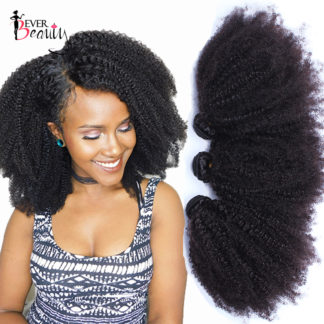 Mongolian Afro Kinky Curly Weave Human Hair Extensions 4B 4C Virgin Hair 1 Or 3 Bundles Natural Black 10-24inch Ever Beauty