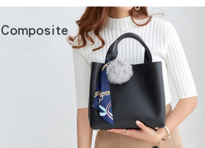 Bolish Litchi Pattern Soft PU Leather Women Handbag Two Pieces Female Shoulder Bag Girls Messenger bag Casual Women Bag 6