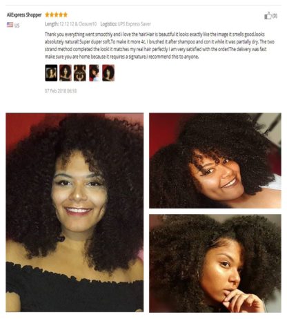 Mongolian Afro Kinky Curly Hair Human Hair Bundles 4B 4C Hair Weave Remy Natural Human Hair Extension CARA Products 1&3 Bundles 6