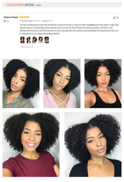 Mongolian Afro Kinky Curly Hair Human Hair Bundles 4B 4C Hair Weave Remy Natural Human Hair Extension CARA Products 1&3 Bundles 4